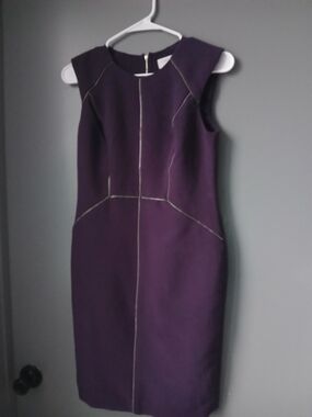 Structured Sleeveless Midi Dress in Deep Purple